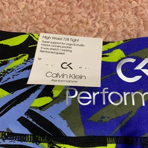 NWT CK Performance printed high waist leggings - Picture 4 of 5